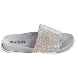 Creamberry'S Pantuflas Plateadas Con Cristales gris