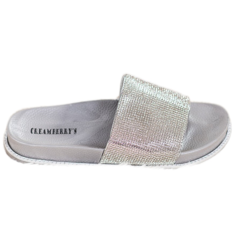 Creamberry'S Pantuflas Plateadas Con Cristales gris