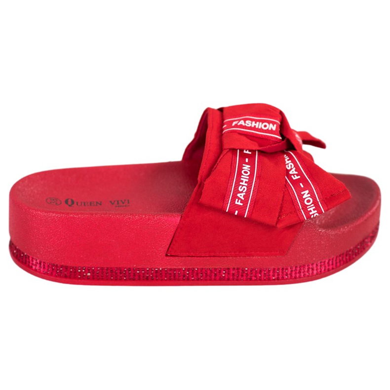 Queen Vivi Pantuflas rojas de moda rojo