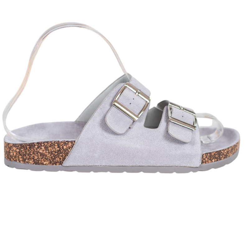 Queentina Zapatillas cómodas con hebilla gris Queentina Zapatillas cómodas con hebilla gris