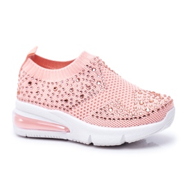 FRROCK Zapatillas Deportivas Infantiles Con Circonita Rosa Linda rosado