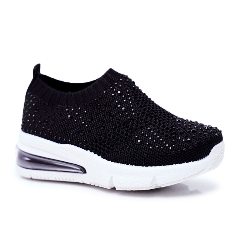 FRROCK Zapatillas Deportivas Infantiles Linda Negra Con Circonita Cúbica negro