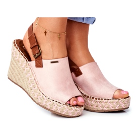 Sandalias de mujer con cuña Big Star Pink FF274984 rosado