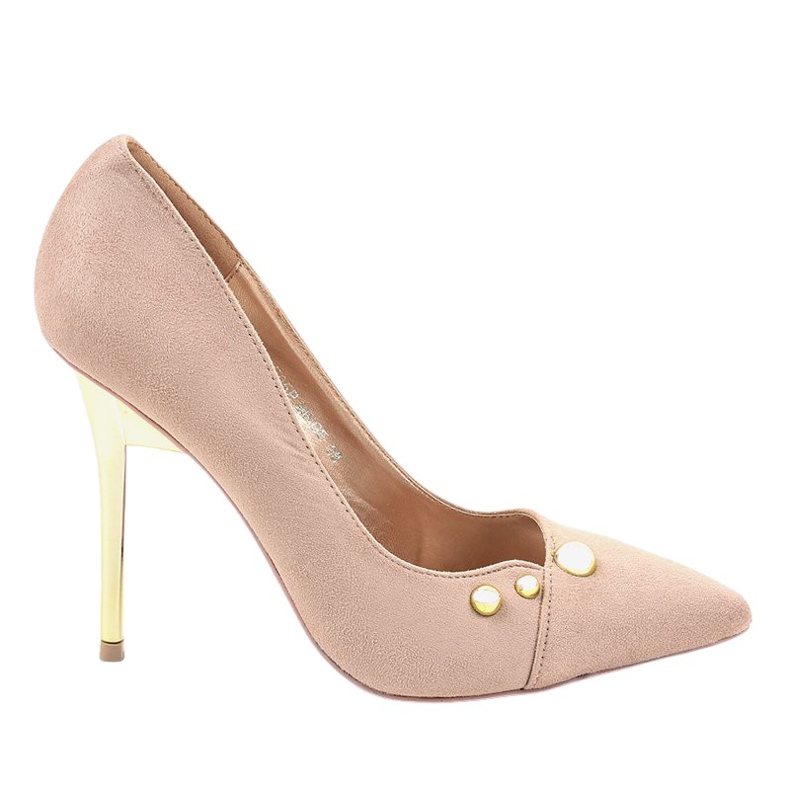 Tacones altos beige clásicos con tachuelas NE05P Tacones altos beige clásicos con tachuelas NE05P