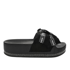 Pantuflas negras de moda casual 218-207 negro