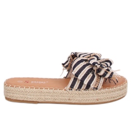 Pantuflas de alpargatas azul marino JH81P blanco negro