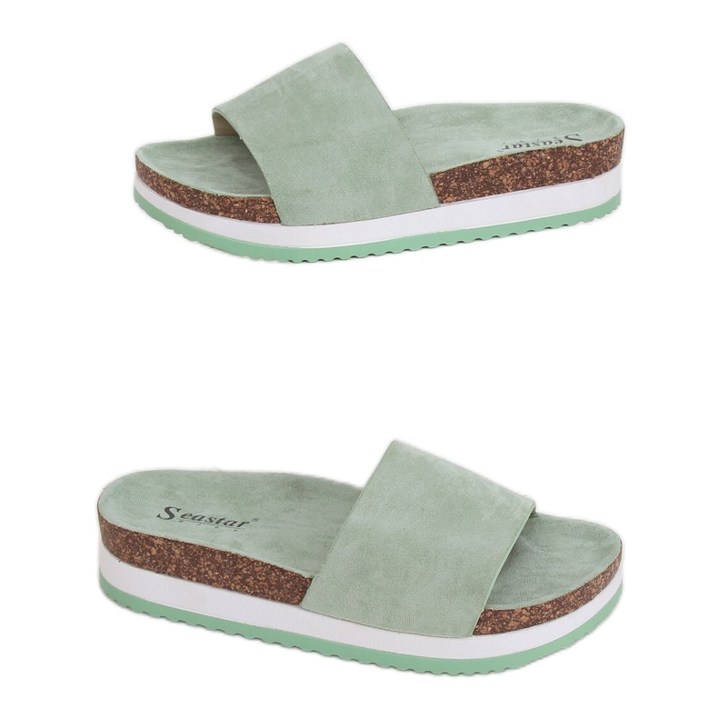 Pantuflas de mujer aguamarina CK184P Verde