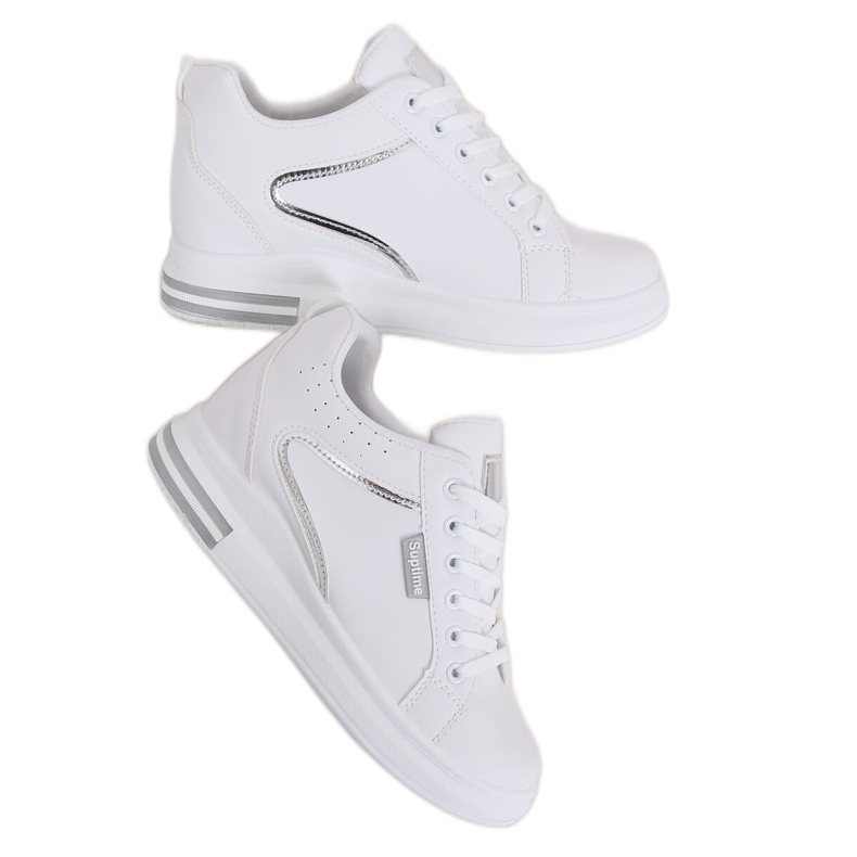 Blanco NB337 Zapatillas de cuña plateadas Blanco NB337 Zapatillas de cuña plateadas