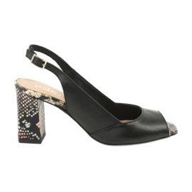 Edeo Sandalias mujer negro / animal 3499A-1193