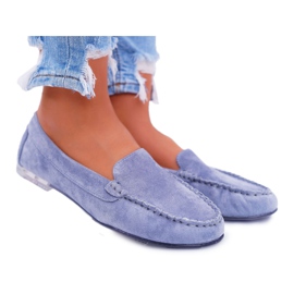 Mocasines Mujer Sergio Leone Suede Celeste Winted azul