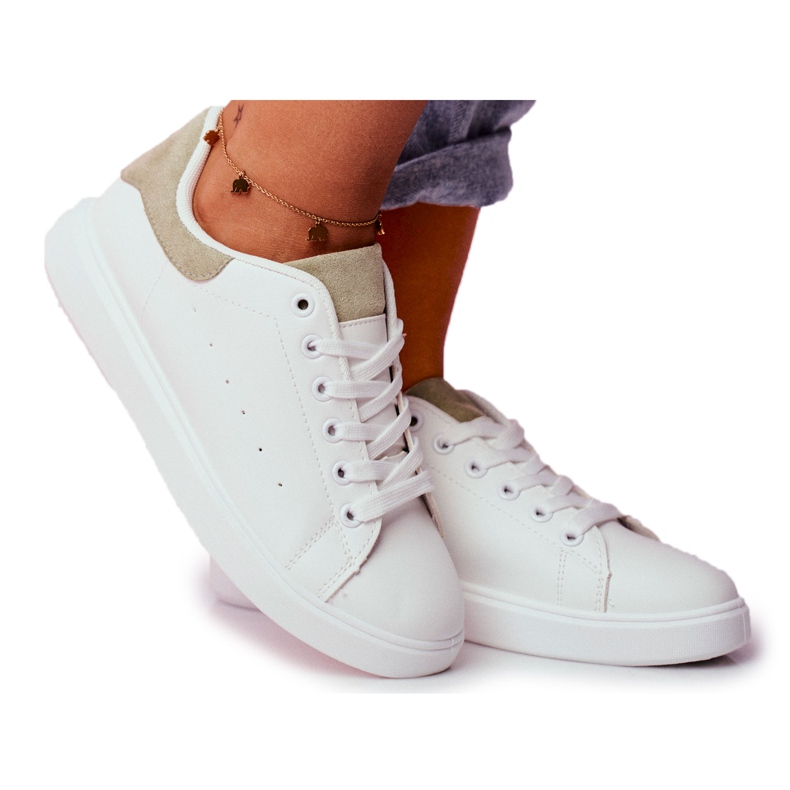SEA Zapatillas Deportivas de Mujer Blancas con Tacón Verde Milly blanco