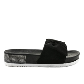Zapatillas casual negras con lazo LW-10 negro Zapatillas casual negras con lazo LW-10 negro