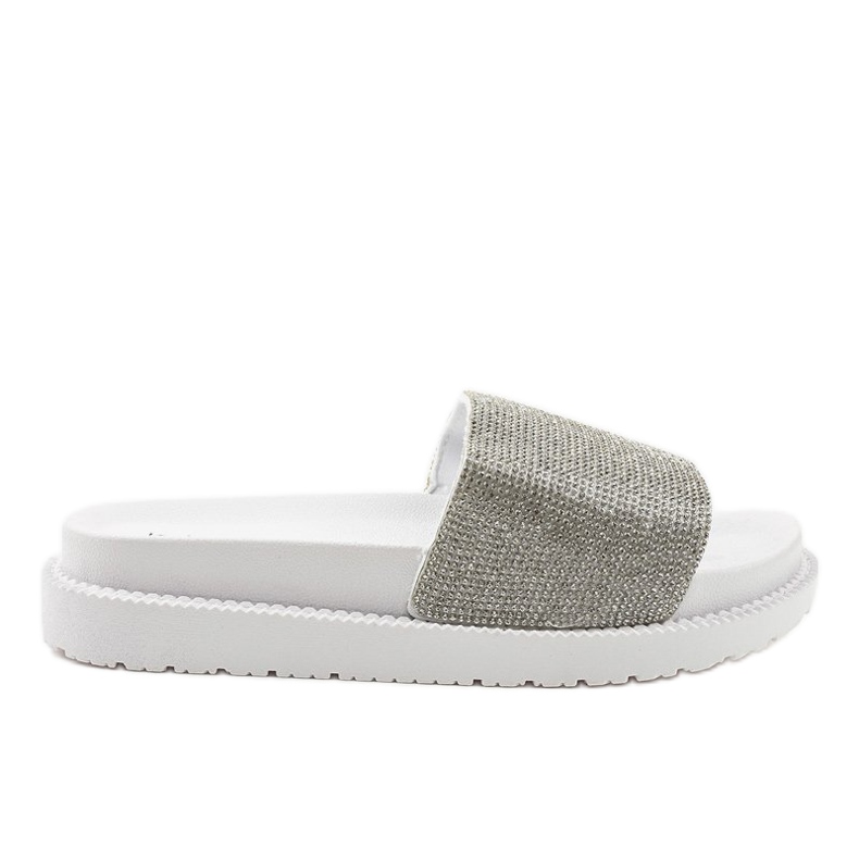 Zapatillas blancas con lentejuelas SF-01 gris