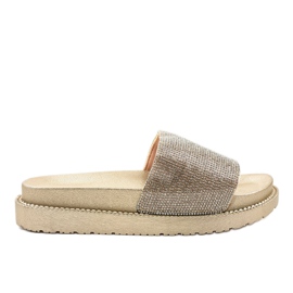 Pantuflas doradas con lentejuelas SF-01 dorado