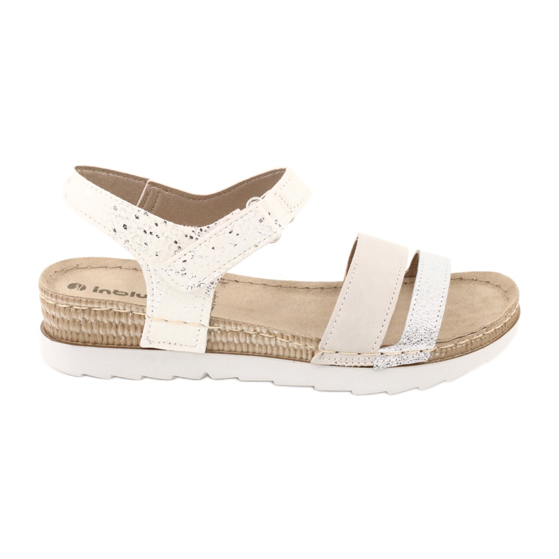 Sandalias con aplicación de piel Inblu Argento OF019 blanco gris Sandalias con aplicación de piel Inblu Argento OF019 blanco gris