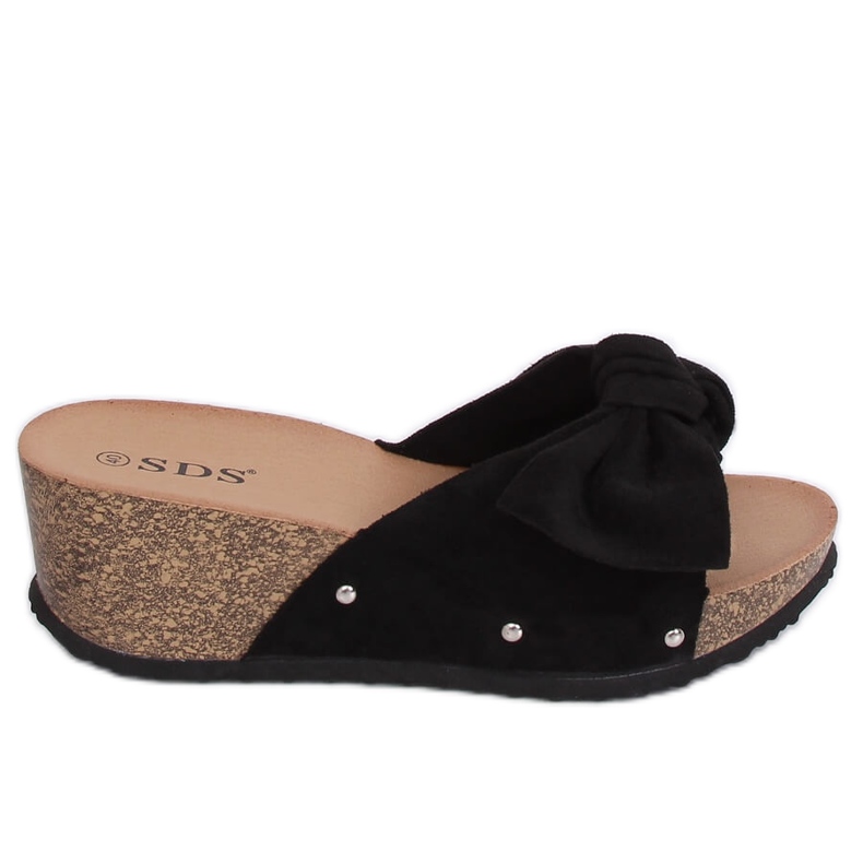Zapatilla cuña negra 7862-KL Negro II Calidad