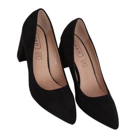 Zapatos de salón en el poste ante negro E08-12 Negro