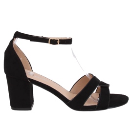 Sandalias negras de tacón bajo A3082 Black negro