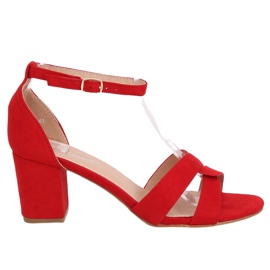 Sandalias rojas de tacón bajo A3082 Red rojo