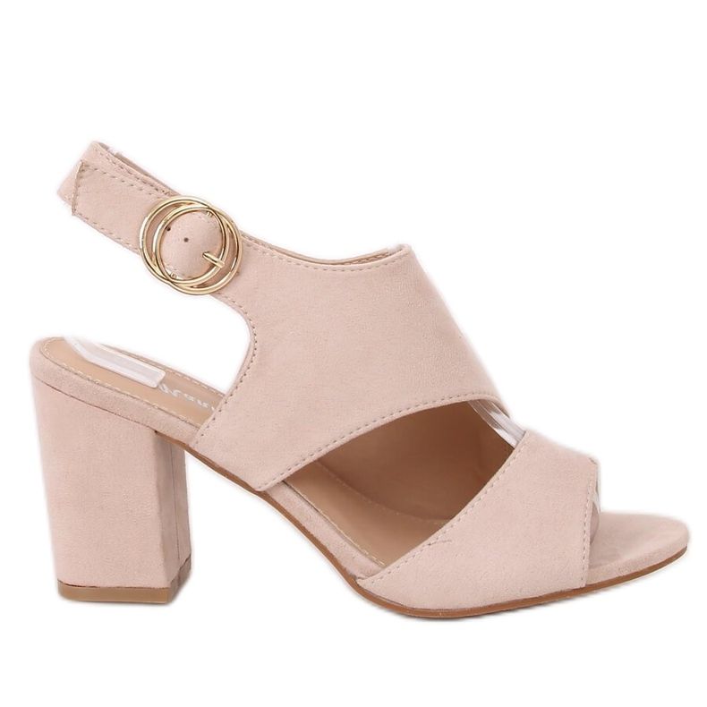 Sandalias de tacón beige A8560 Beige