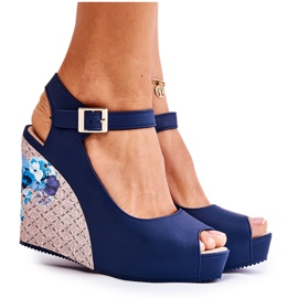 HV Sandalias de mujer azul marino en la cuña Nemesis HV Sandalias de mujer azul marino en la cuña Nemesis