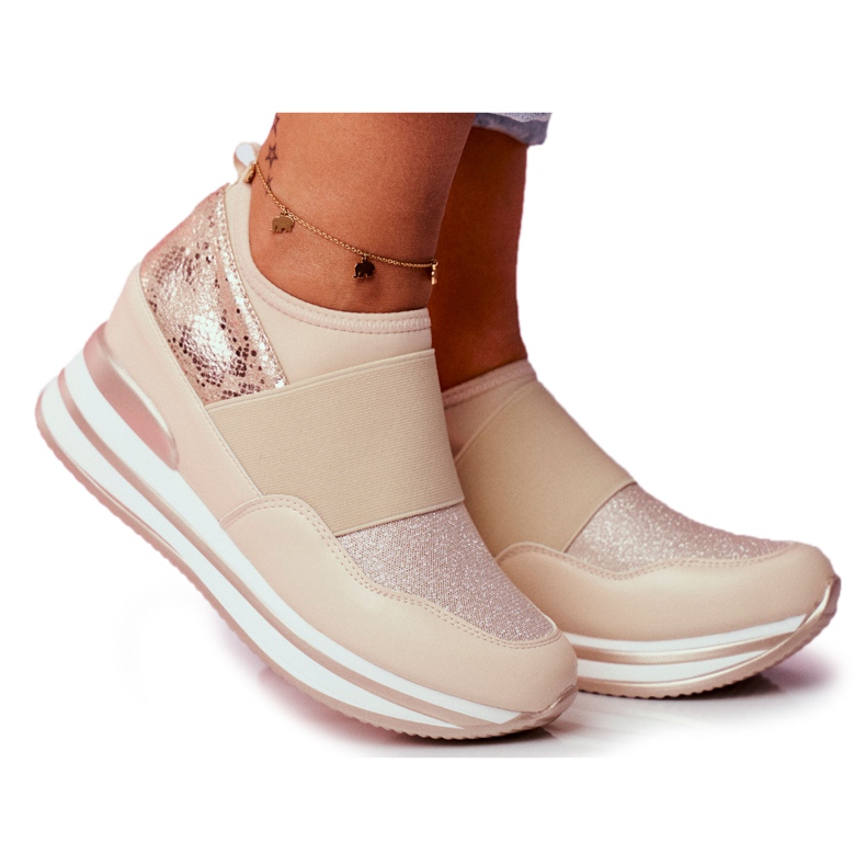 Zapatos deportivos sin cordones para mujer, beige, Cold Play Zapatos deportivos sin cordones para mujer, beige, Cold Play