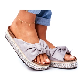 Pantuflas Altas Mujer Gris Mortigo