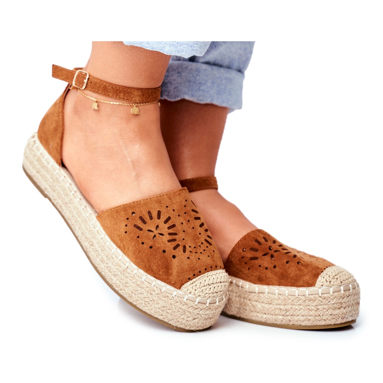 PS1 Alpargatas de mujer con plataforma de lino camel Palermo marrón PS1 Alpargatas de mujer con plataforma de lino camel Palermo marrón