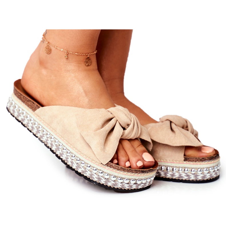 Pantuflas Altas Mujer Beige Mortigo