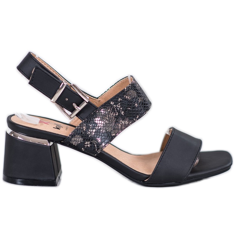 Kylie Sandalias de moda en una barra negro Kylie Sandalias de moda en una barra negro