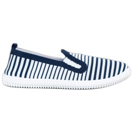 SHELOVET Zapatillas slip-on a rayas blanco azul