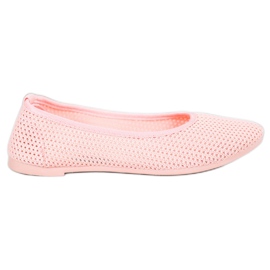 SHELOVET Bailarinas ligeras caladas rosa