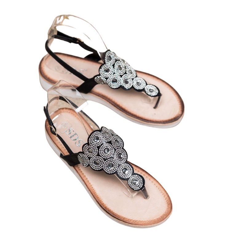 SDS Sandalias En La Plataforma Con Decoraciones negro