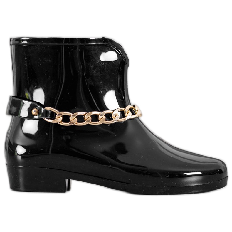 SHELOVET Chanclos con cadena decorativa negro
