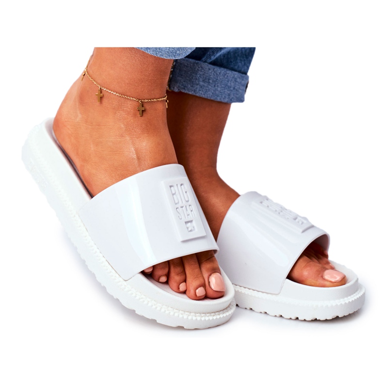 Pantuflas Big Star para mujer en la plataforma Blanco FF274812