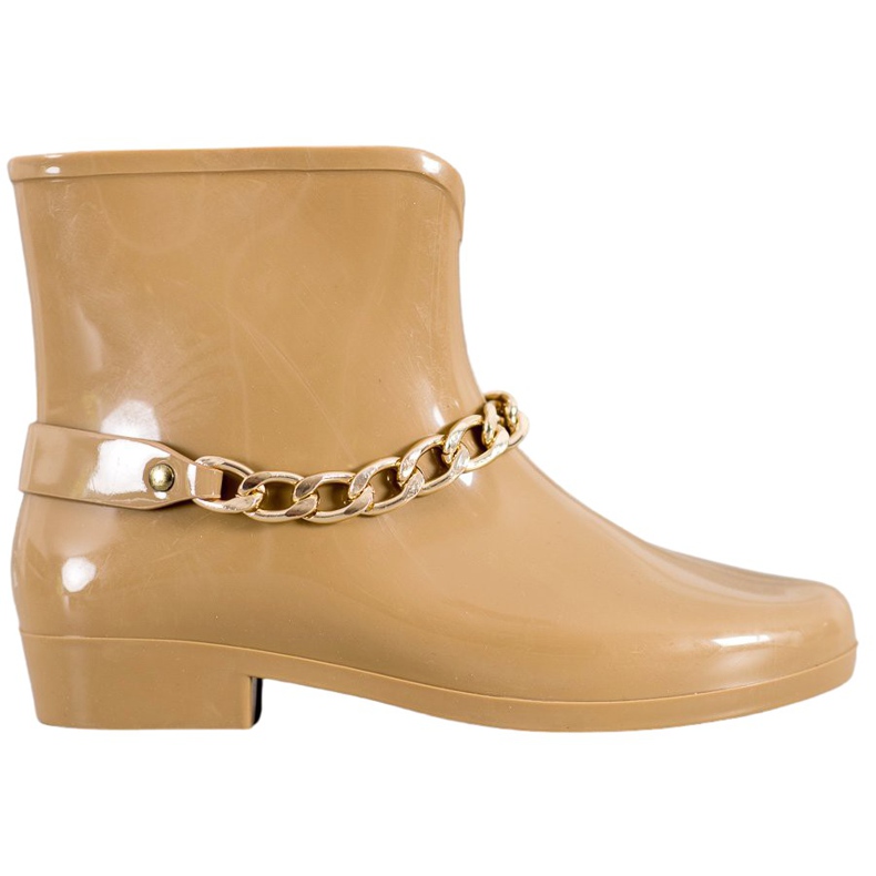 SHELOVET Chanclos con cadena decorativa marrón