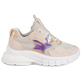 Mannika Zapatillas de deporte de moda con malla marrón