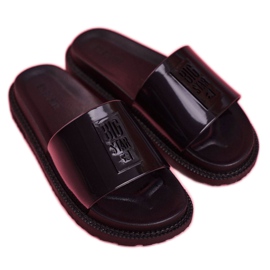 Pantuflas Big Star para mujer en la plataforma negra FF274813 negro