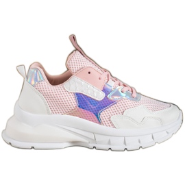 Mannika Zapatillas de deporte de moda con malla rosado Mannika Zapatillas de deporte de moda con malla rosado