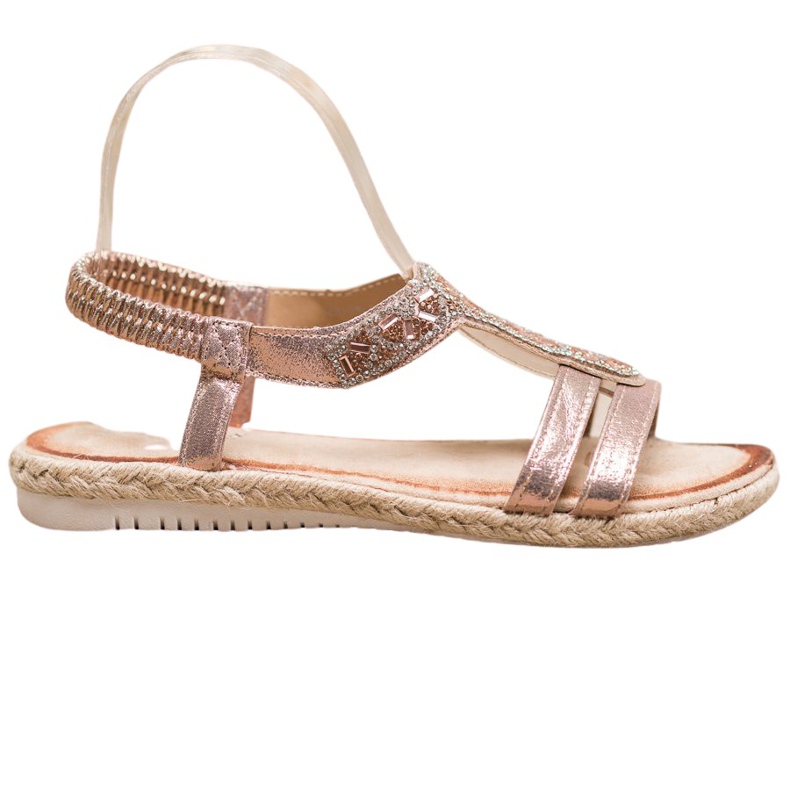 SHELOVET Sandalias elegantes con adornos amarillo