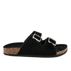 Zapatillas negras con hebilla BL3100-SF negro