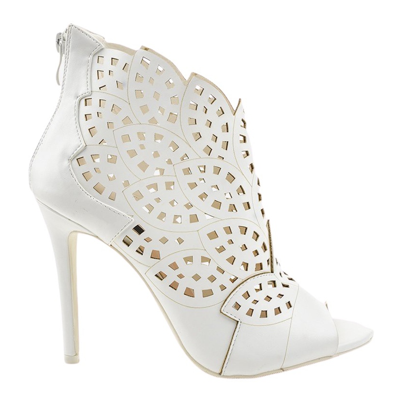 Sandalias blancas, tacones calados 1439-41 blanco