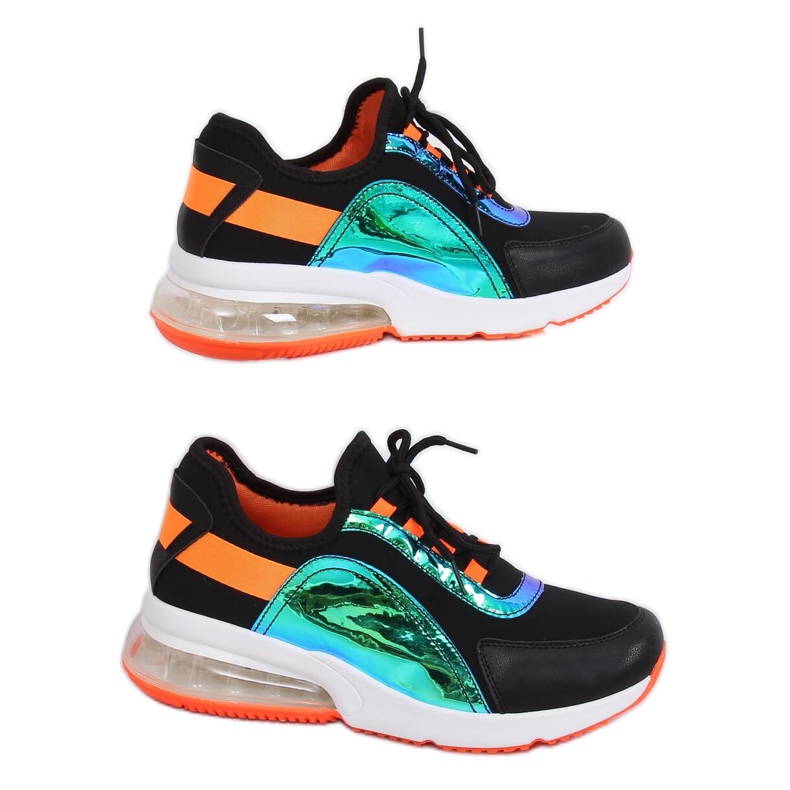 Zapatillas deportivas de mujer negras F-3336 BLACK / ORANGE negro naranja