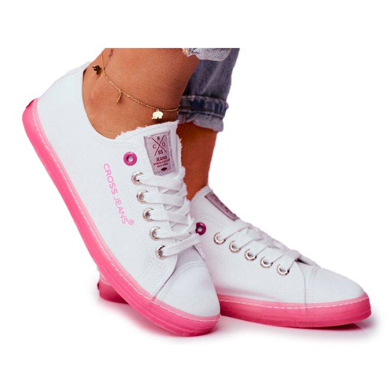 Zapatillas Mujer Cross Jeans Blanco Rosa FF2R4075C rosado Zapatillas Mujer Cross Jeans Blanco Rosa FF2R4075C rosado