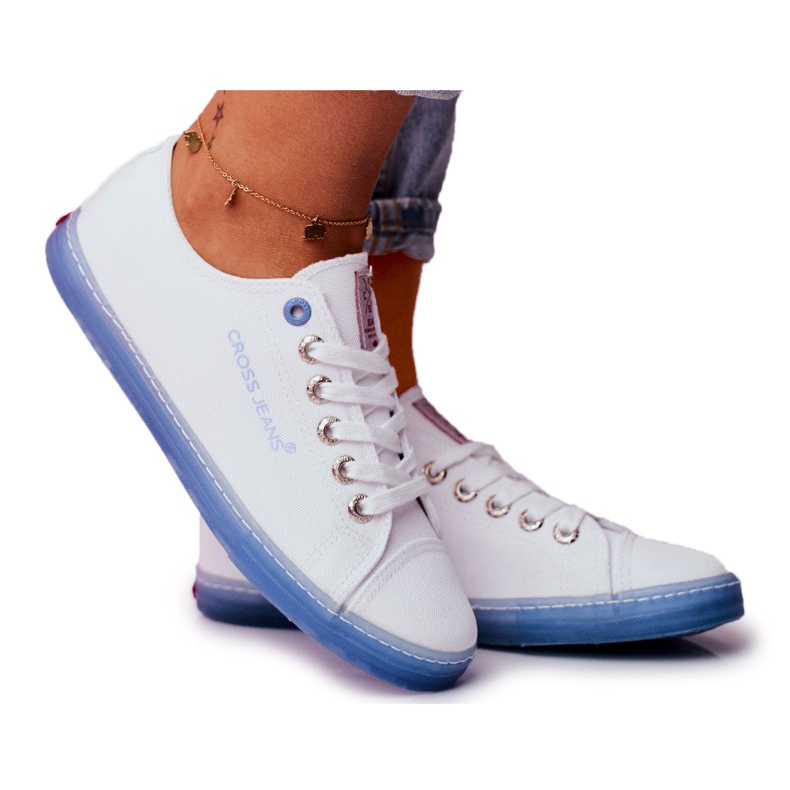 Zapatillas de Mujer Cross Jeans Blanco Azul FF2R4077C Zapatillas de Mujer Cross Jeans Blanco Azul FF2R4077C