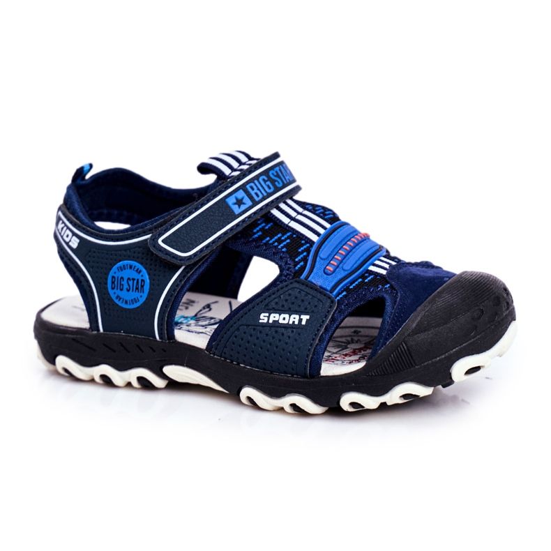 Sandalias Infantiles Big Star Con Velcro Azul Marino FF374211