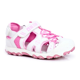 Sandalias Infantiles Big Star Con Velcro Blanco FF374207 rosa