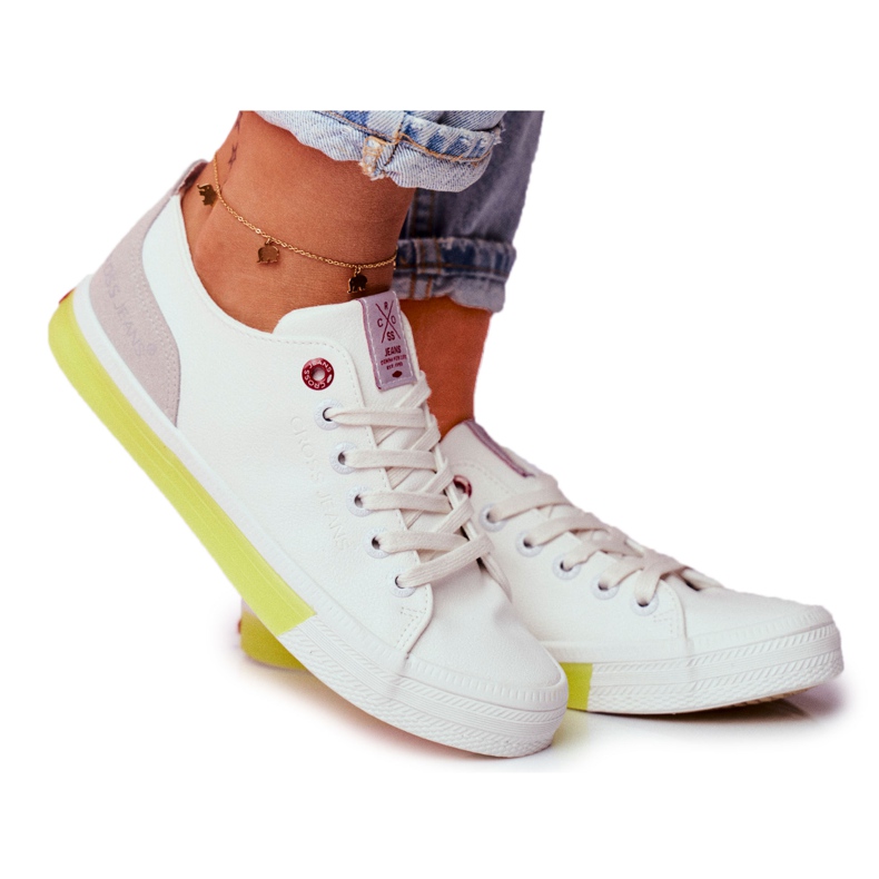 Zapatillas de Mujer Cross Jeans Blanco Amarillo FF2R4042C Zapatillas de Mujer Cross Jeans Blanco Amarillo FF2R4042C