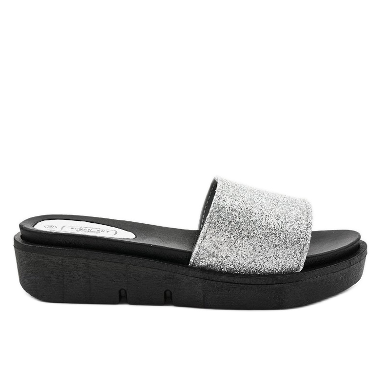 Pantuflas plateadas brillantes E3969 gris Pantuflas plateadas brillantes E3969 gris