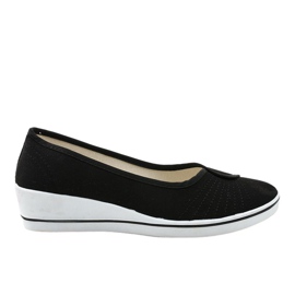Zapatillas negras, zapatillas de cuña K-1-001 negro